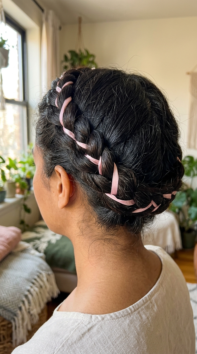 Braided Crown with Silk